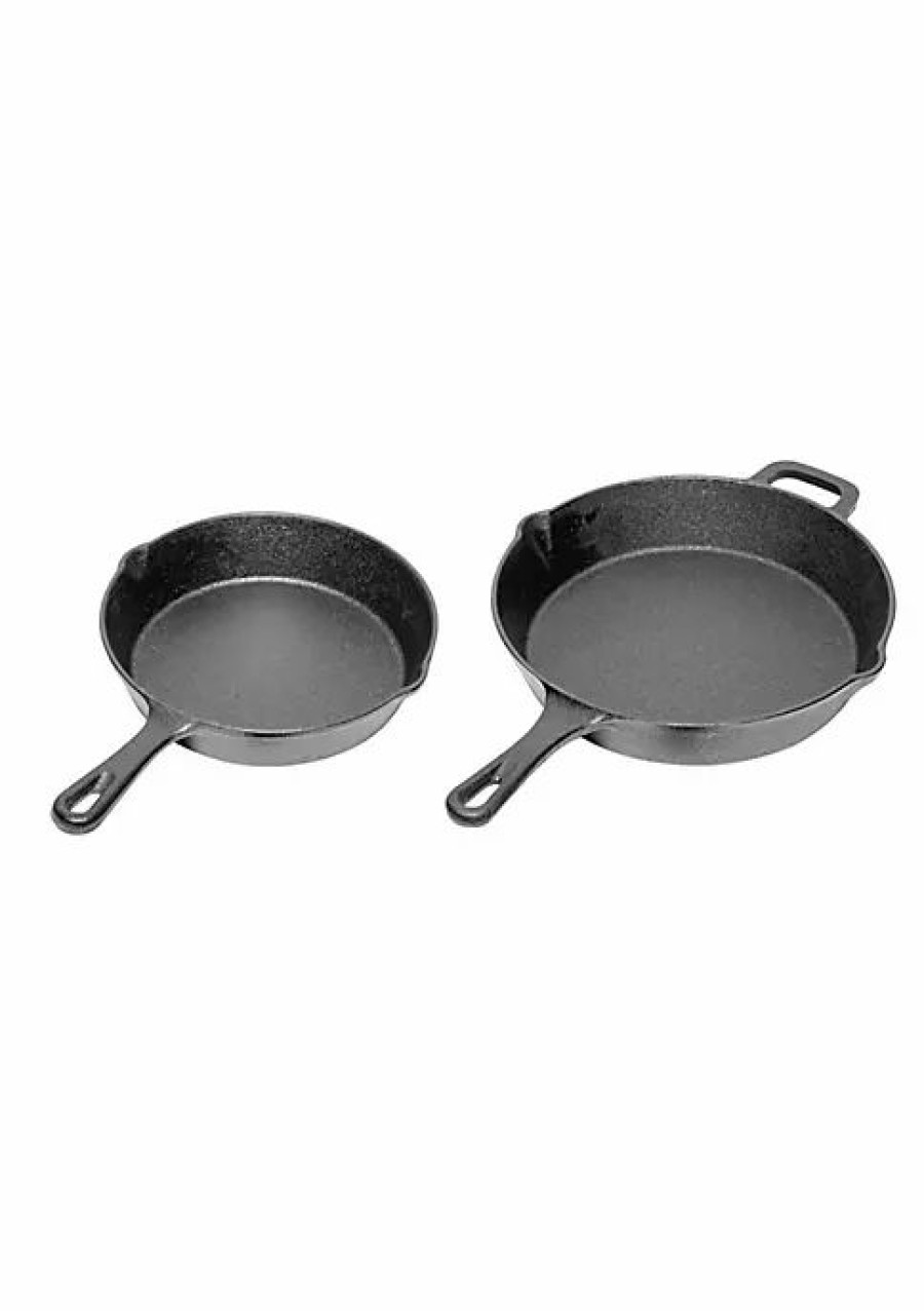 Home * | Promo Lexi Home Durable Pre Seasoned Cast Iron Frying Pan Set Of 2 ( 8 & 10 Inches) Black