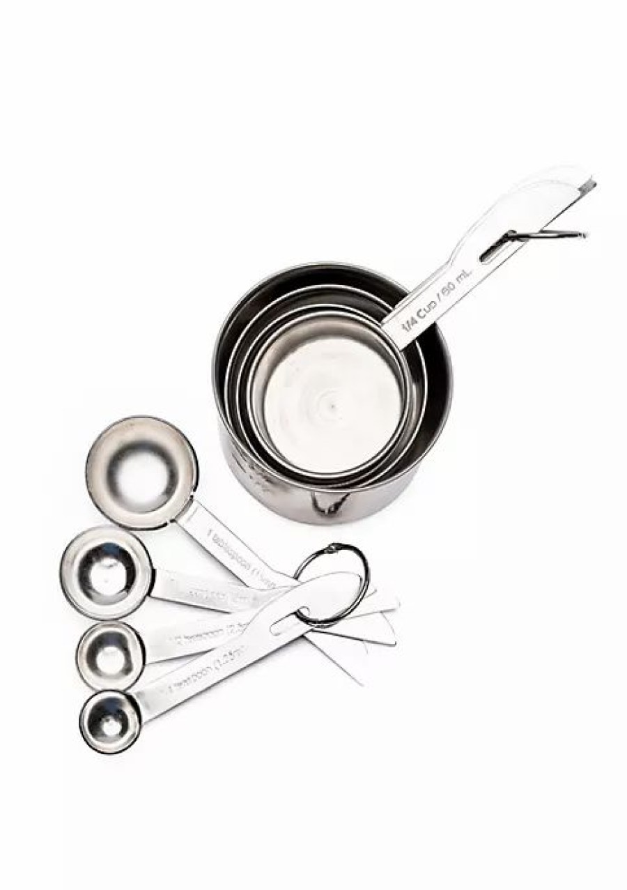 Home * | Top 10 Lexi Home 8 Pc. Stainless Steel Measuring Cup And Spoon Set Nickel/Silver