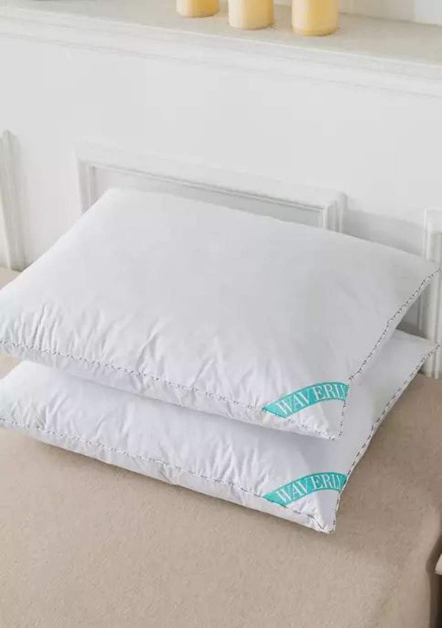 Bed & Bath * | Discount Waverly Antimicrobial Feather Pillow (Set Of 2) White