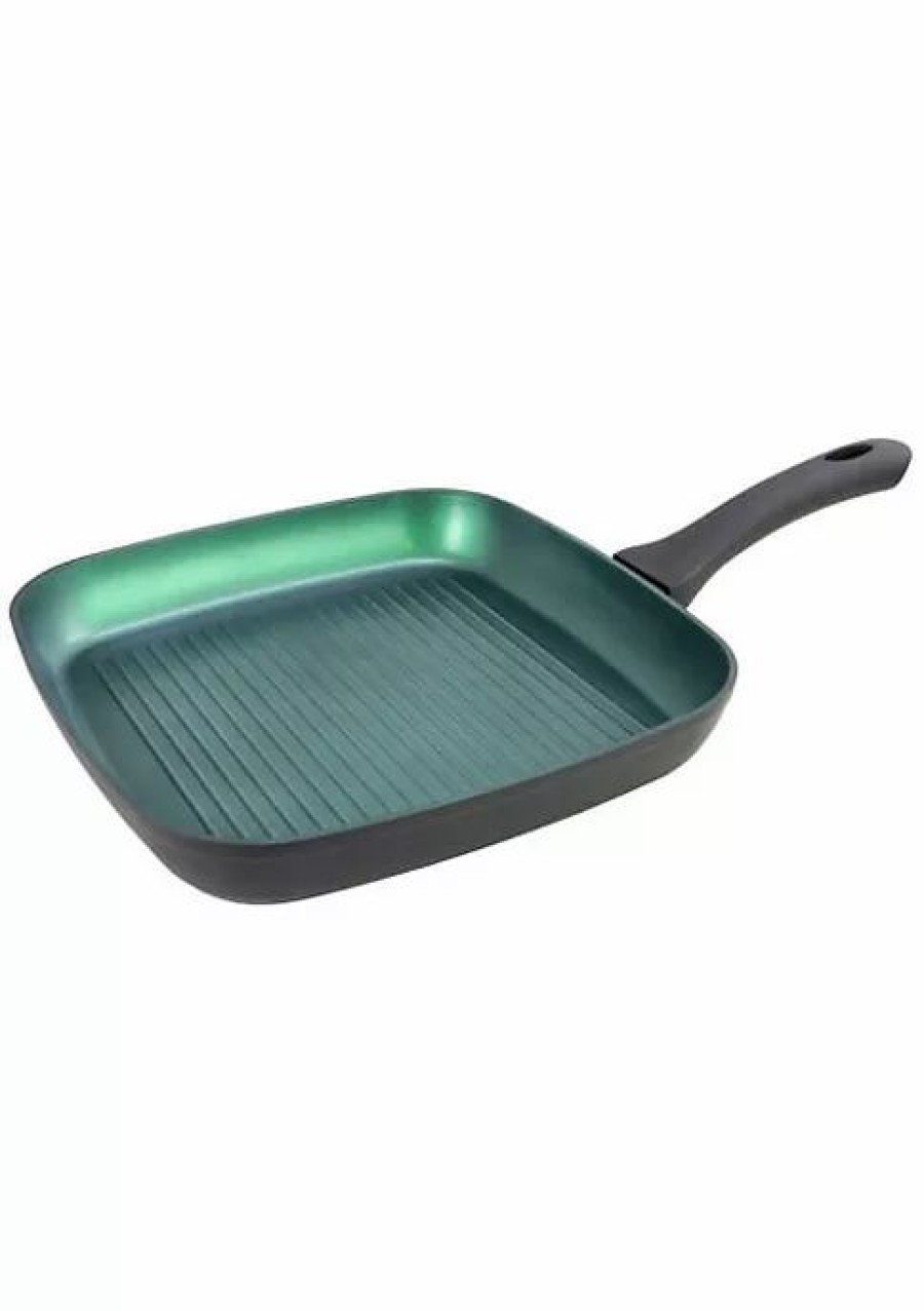 Home * | Best Reviews Of Lexi Home 11 Inch Aluminum Square Griddle Pan Ceramic Coated Green