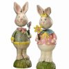 Home * | Cheapest National Tree Set Of 2 And Pink Bunny Couple Easter Decoration 8 Green