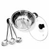 Home * | Best Reviews Of Lexi Home Stainless Steel 4.5 Qt Hot Pot With Divider And Cooking Utensils Silver