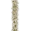 Holiday * | Discount National Tree 9 X 12 Pre-Lit Snowy Sheffield Spruce Artificial Christmas Garland Clear Lights Green