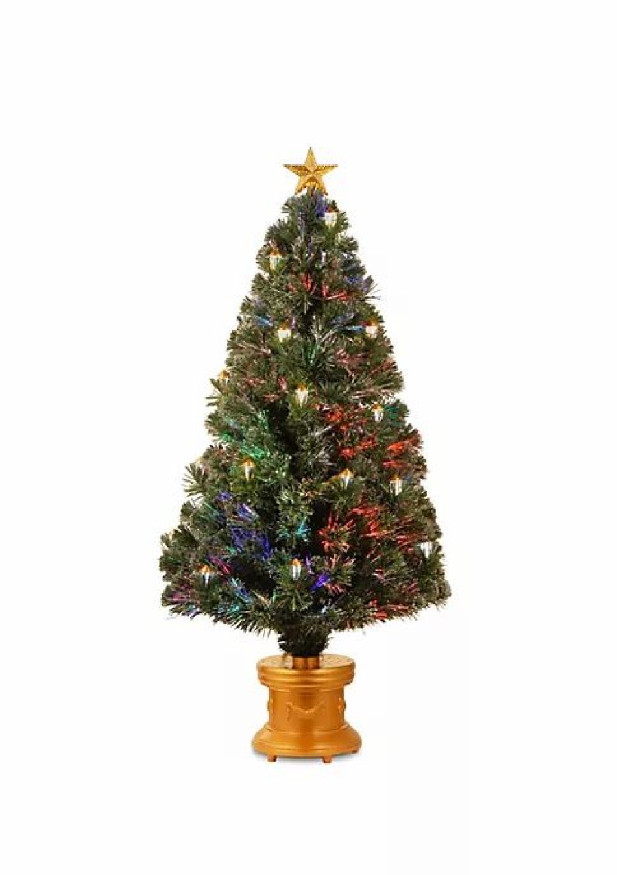 Christmas * | Cheapest National Tree 48 Pre-Lit Medium Fiber-Optic Artificial Christmas Fireworks Tree Led Lights Green