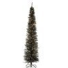 Trees * | Cheap National Tree 7' Pre-Lit Pencil Tinsel Artificial Christmas Tree Clear Lights Black