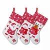 Holiday * | Coupon Lexi Home Large Christmas Holiday Stockings Set Of 3 Polar Fleece Snowflake Stockings Red/White