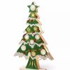 Home * | Hot Sale National Tree 17 Pre-Lit Wooden Christmas Tree Tabletop Decoration Green