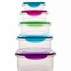 Home * | Best Sale Lexi Home Rectangular Lock-And Seal Plastic 5 Container Food Storage Set Multi