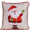 Christmas * | Hot Sale National Tree 16 And Silver Christmas Santa With Snowflakes Throw Pillow Red