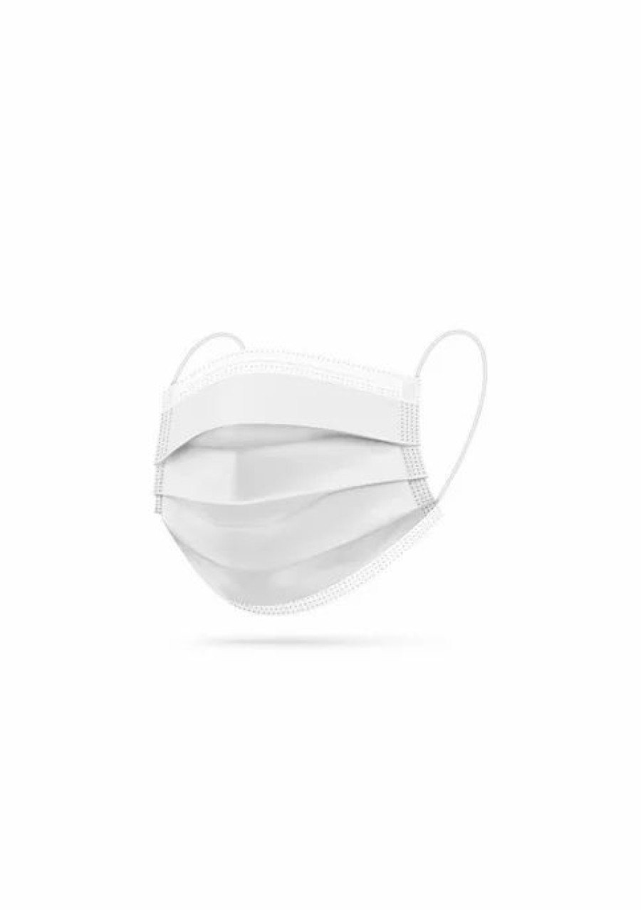 Small Accessories * | Cheapest Lexi Home Adult 3 Ply White Disposable Face Masks-Individually Wrapped 100 Pack White -100 Pack