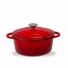 Home * | New Lexi Home Durable Cast Iron Dutch Oven 3.5Qt Casserole Pot In Enamel Red Ombre