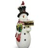 Christmas * | Wholesale National Tree 28.5 Pre-Lit Snowman With Gift Outdoor Christmas Decor White