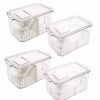 Home * | Hot Sale Lexi Home Eco Conscious Acrylic Fridge And Cabinet Vented Veggie Organizers Set Of 4 Clear