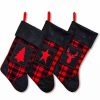 Home * | Flash Sale Lexi Home Large Christmas Holiday Stockings Set Of 3 Rustic Buffalo Plaid Stockings Red/Black