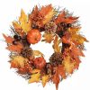 Home * | Best Sale National Tree Pumpkins And Maple Leaves Halloween Wreath And Yellow 16-Inch Orange