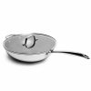 Home * | New Lexi Home Diamond Tri-Ply Kitchen 5 Qt. Wok Pan With Glass Lid Nonstick Heat Resistant Kitchen Cookware Stainless Steel