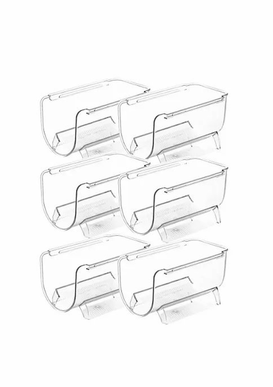 Home * | Hot Sale Lexi Home Eco Conscious Acrylic Fridge And Cabinet Wine Holder Organizer Set Of 6 Clear