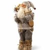 Home * | Flash Sale National Tree 17.5 And Brown Handcrafted Christmas Standing Santa Figurine Gray