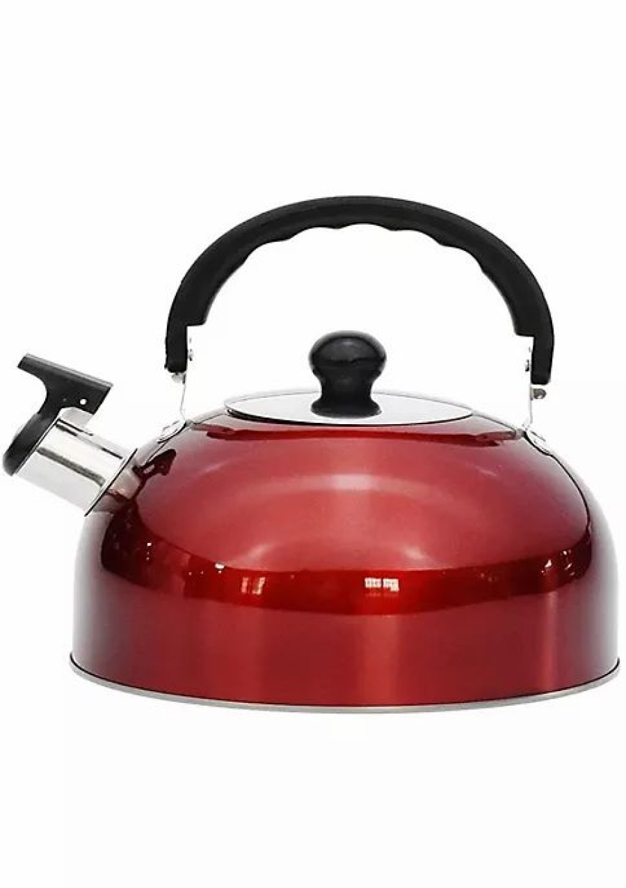 Home * | Outlet Lexi Home 3.5 L Stainless Steel Stovetop Tea Kettle Red