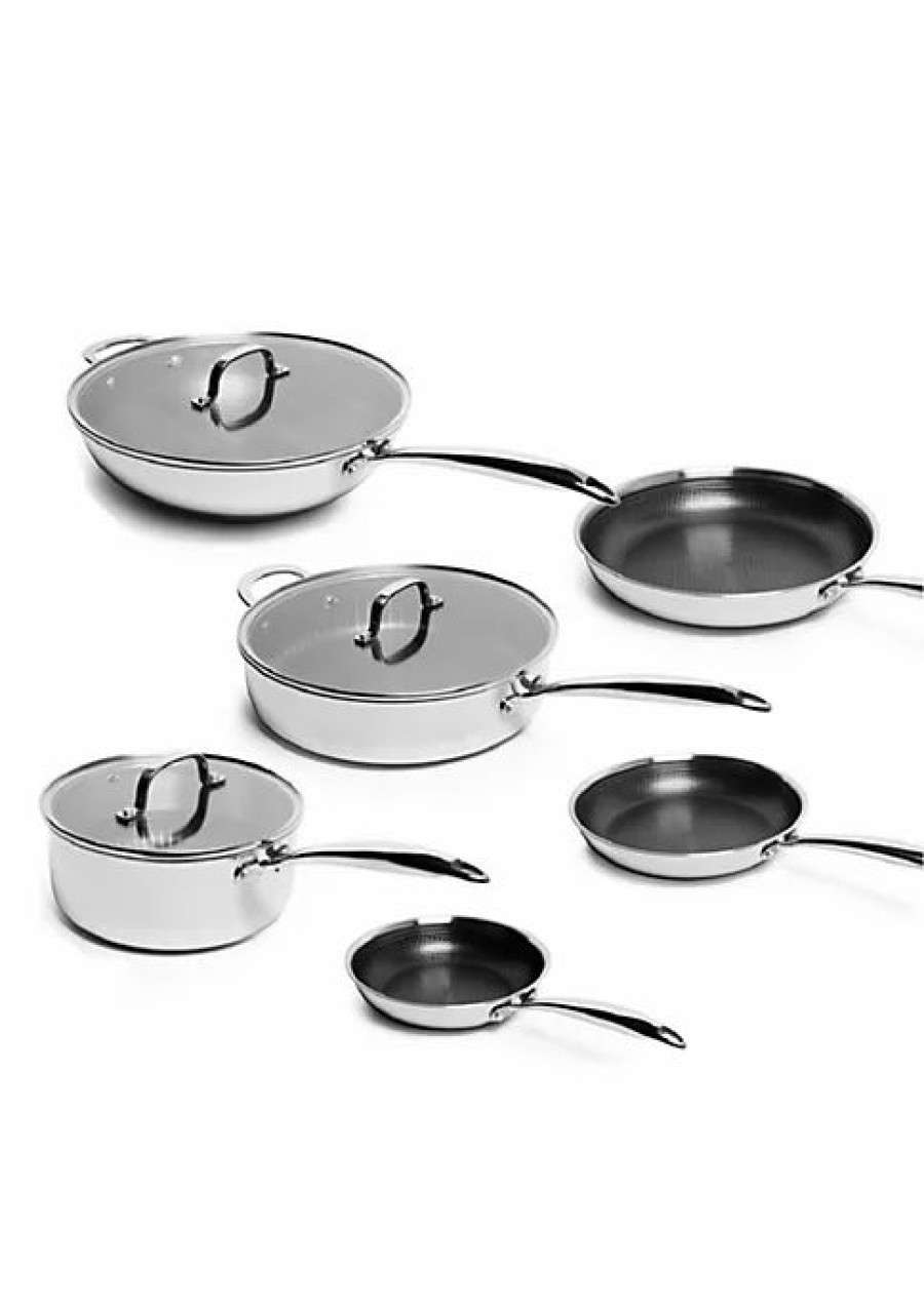 Home * | Promo Lexi Home Diamond Tri-Ply Kitchen 9 Piece Cookware Set Nonstick Heat Resistant Kitchen Cookware Stainless Steel