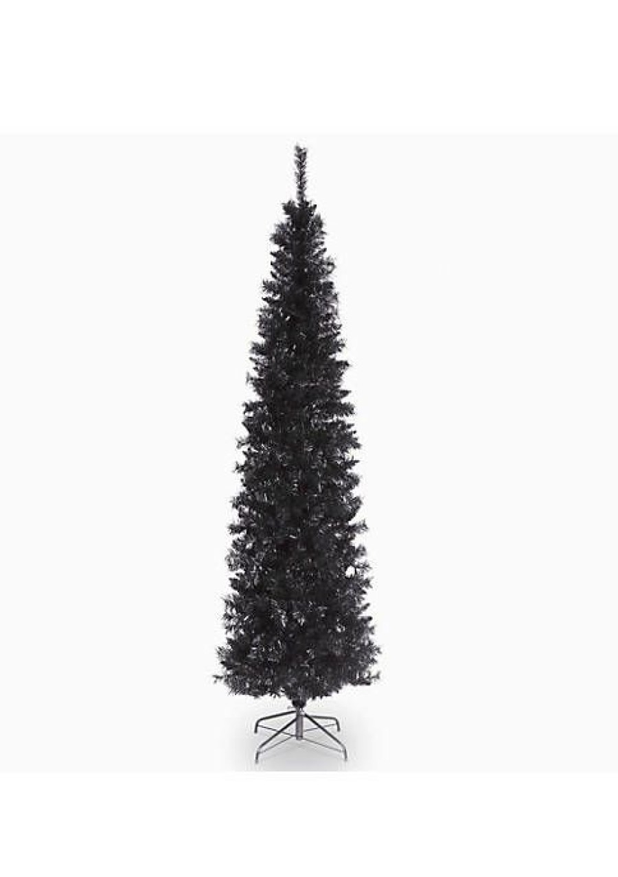 Holiday * | Cheap National Tree 6 Pencil Tinsel Artificial Christmas Tree Unlit Black