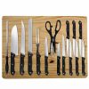 Home * | Discount Lexi Home Cutlery Set With Jumbo Cutting Board 16 Pc. Set Black