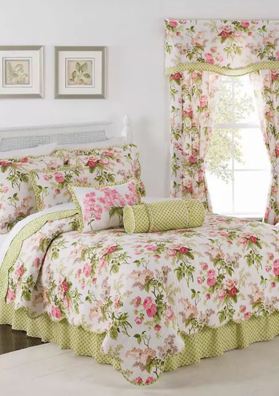 Bed & Bath * | Top 10 Waverly Emma'S Garden Quilt Set Blush