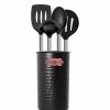 Home * | New Lexi Home 5Pc Copper Two Tone Kitchen Utensil Set Hammered Caddy Black