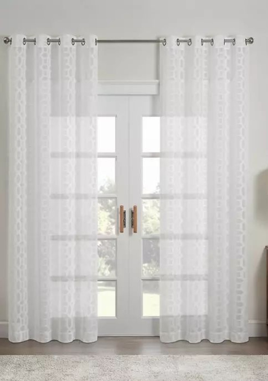 Home * | Hot Sale Waverly Eureka Sheer Panel White