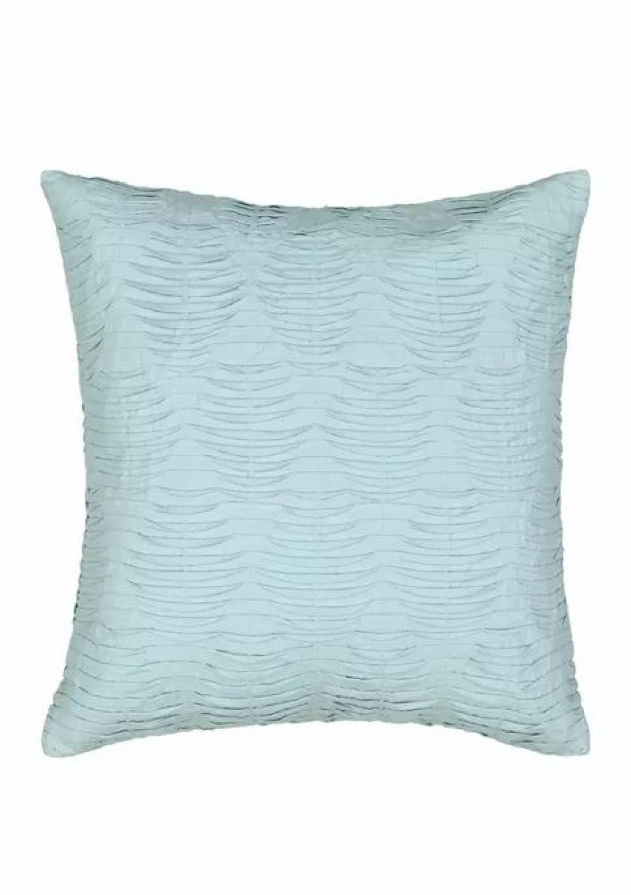 Bed & Bath * | Outlet Waverly Paisley Pizzazz Pleated Decorative Pillow Blue