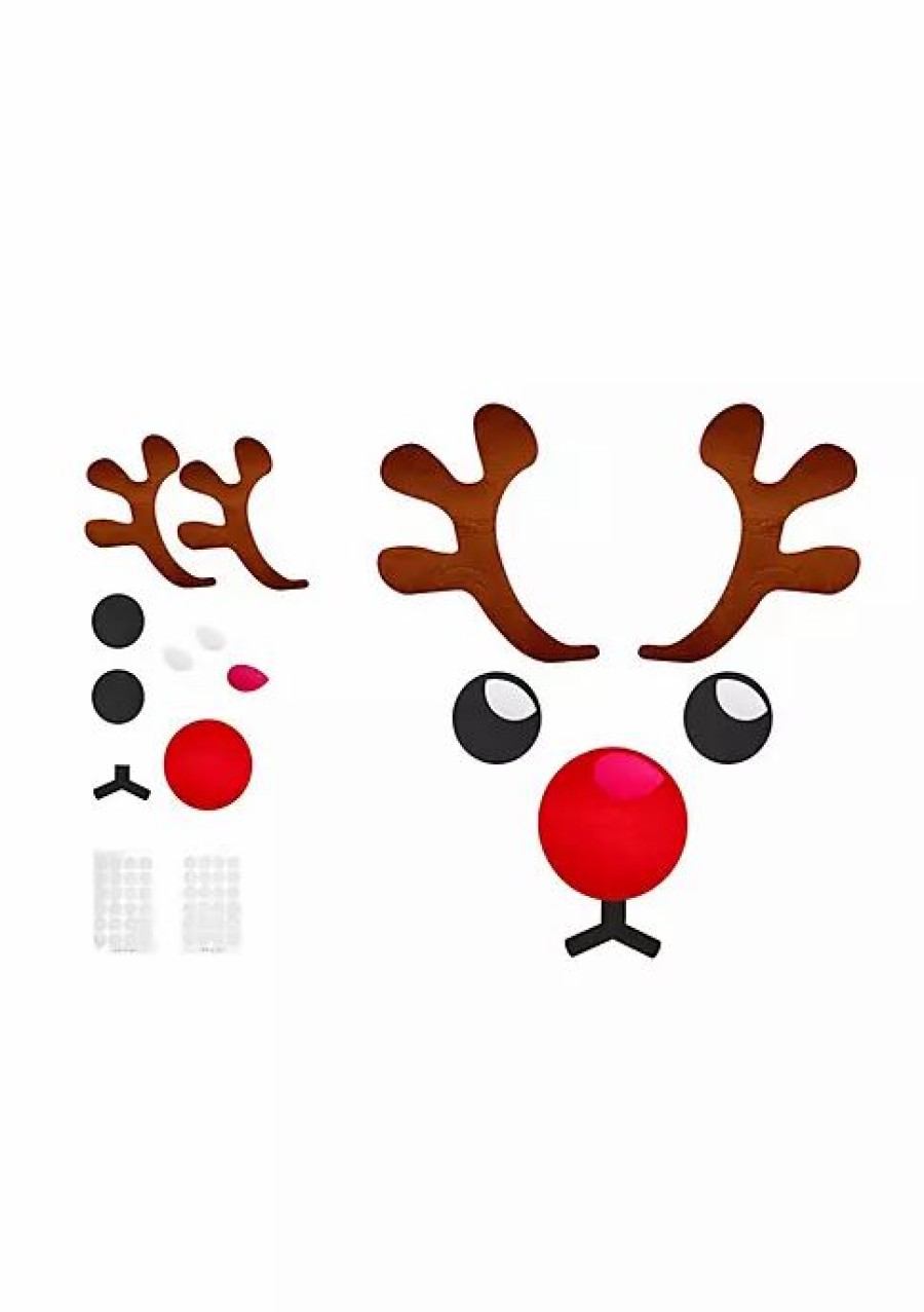 Home * | Best Reviews Of Lexi Home Large Christmas Door, Window Decal Diy Reindeer Red/Brown Reindeer