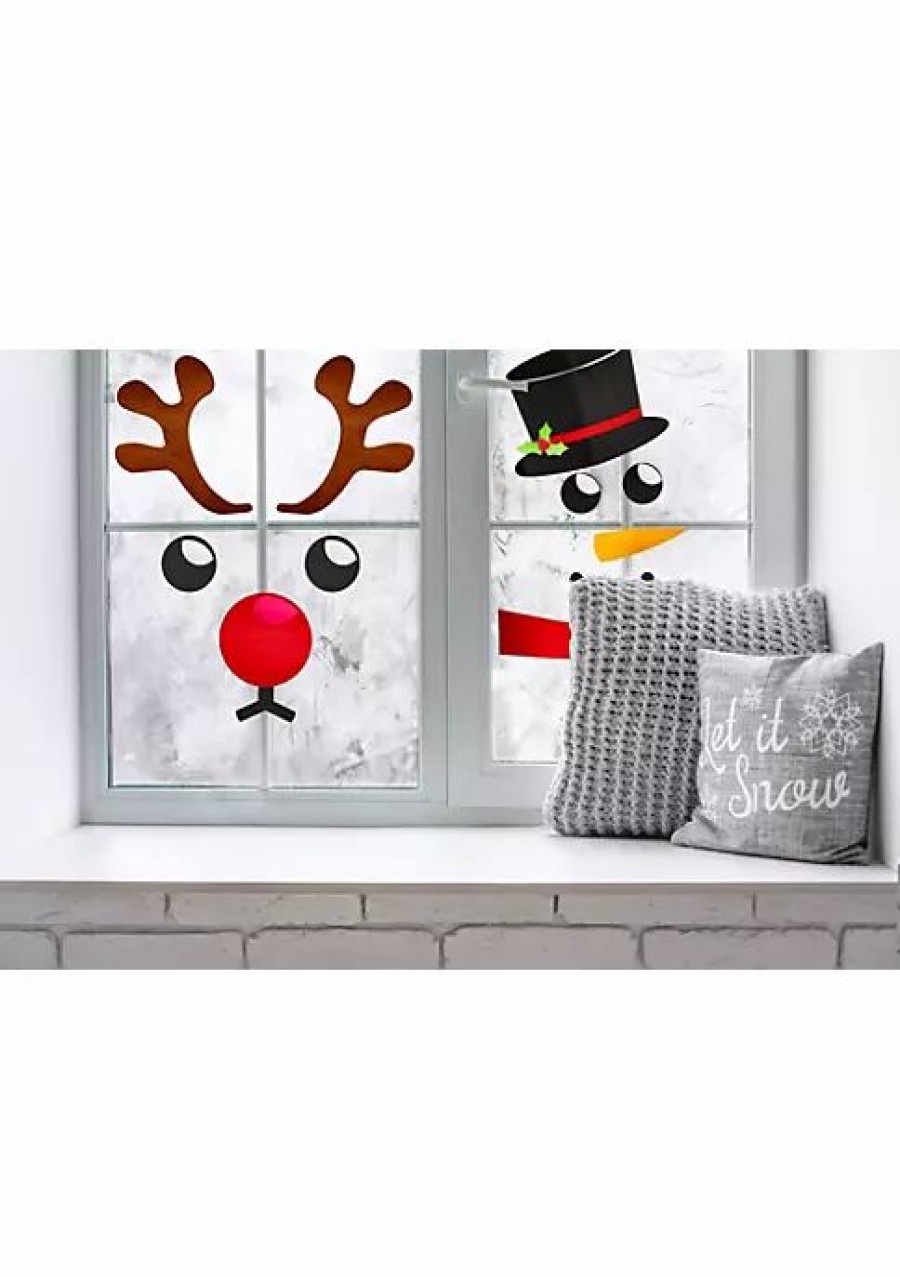 Home * | Best Reviews Of Lexi Home Large Christmas Door, Window Decal Diy Reindeer Red/Brown Reindeer