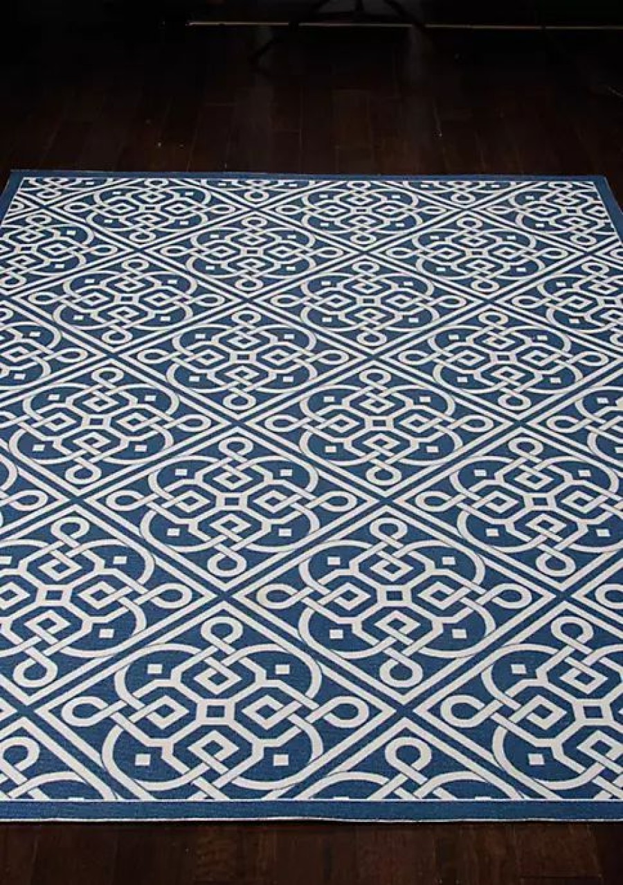 Home * | Flash Sale Waverly Sun & Shade 5.3 Ft X 7.5 Ft Area Rug Navy