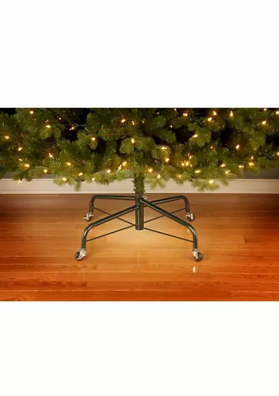 Trees * | Wholesale National Tree 32 And Silver Rolling Artificial Christmas Tree Stand With Wheels Green