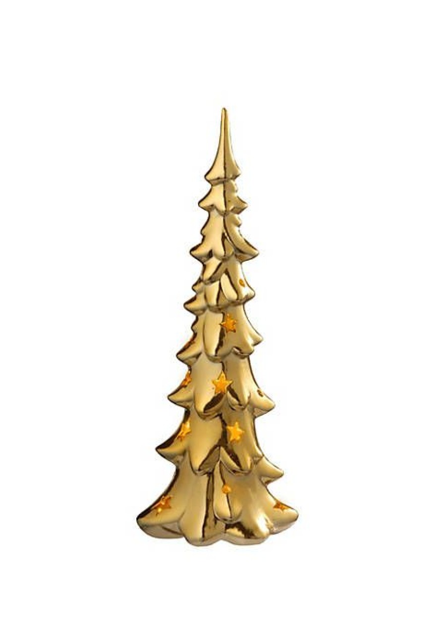 Trees * | Brand New National Tree 13 And Mustard Yellow Christmas Tree Tabletop Decor Gold