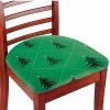 Home * | Flash Sale Lexi Home Festive Christmas Holiday Decorations Set Of 2 Dining Room Seat Covers Green Christmas Trees