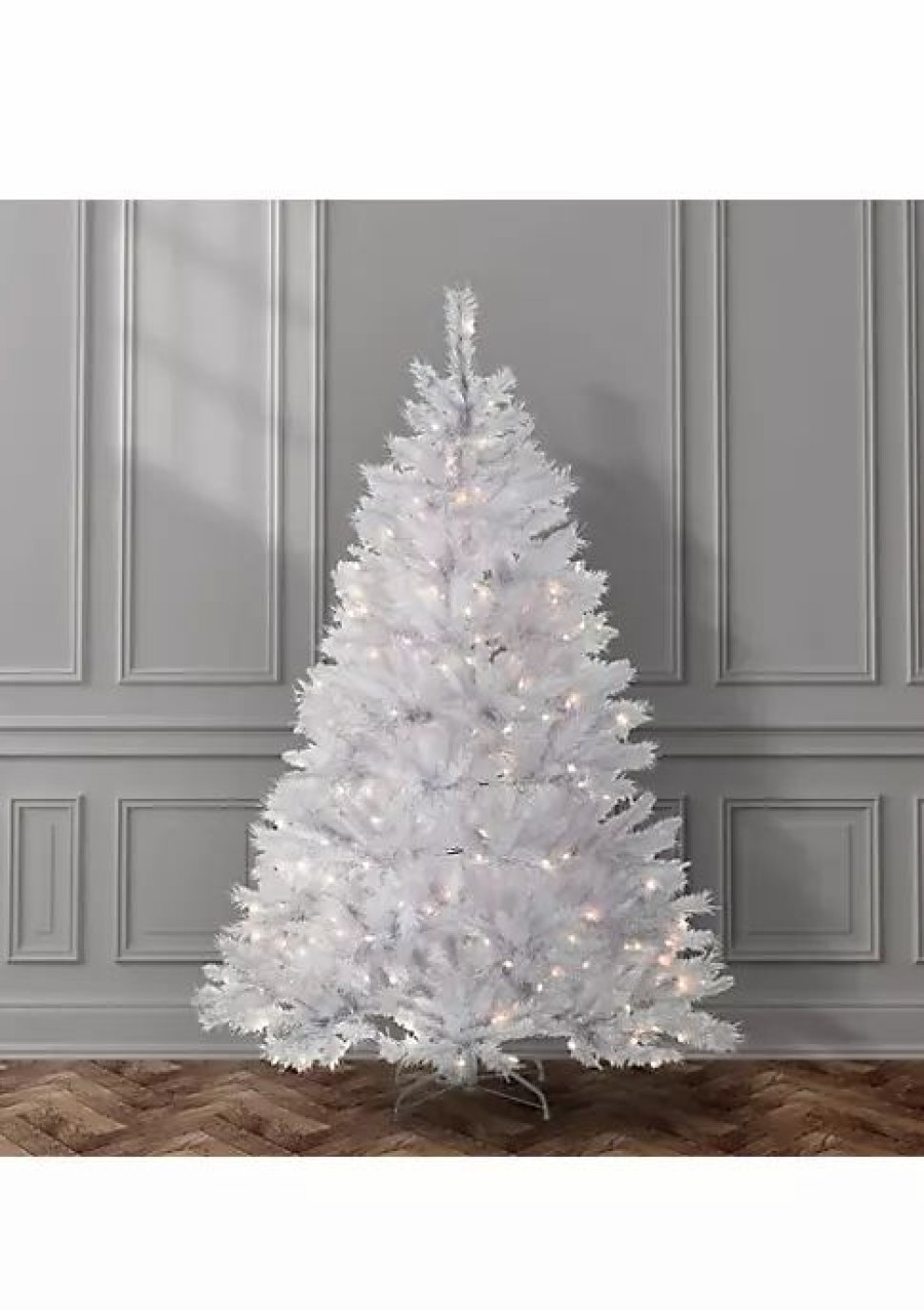 Trees * | Top 10 National Tree 6 Pre-Lit Full Winchester Pine Artificial Christmas Tree Clear Lights White