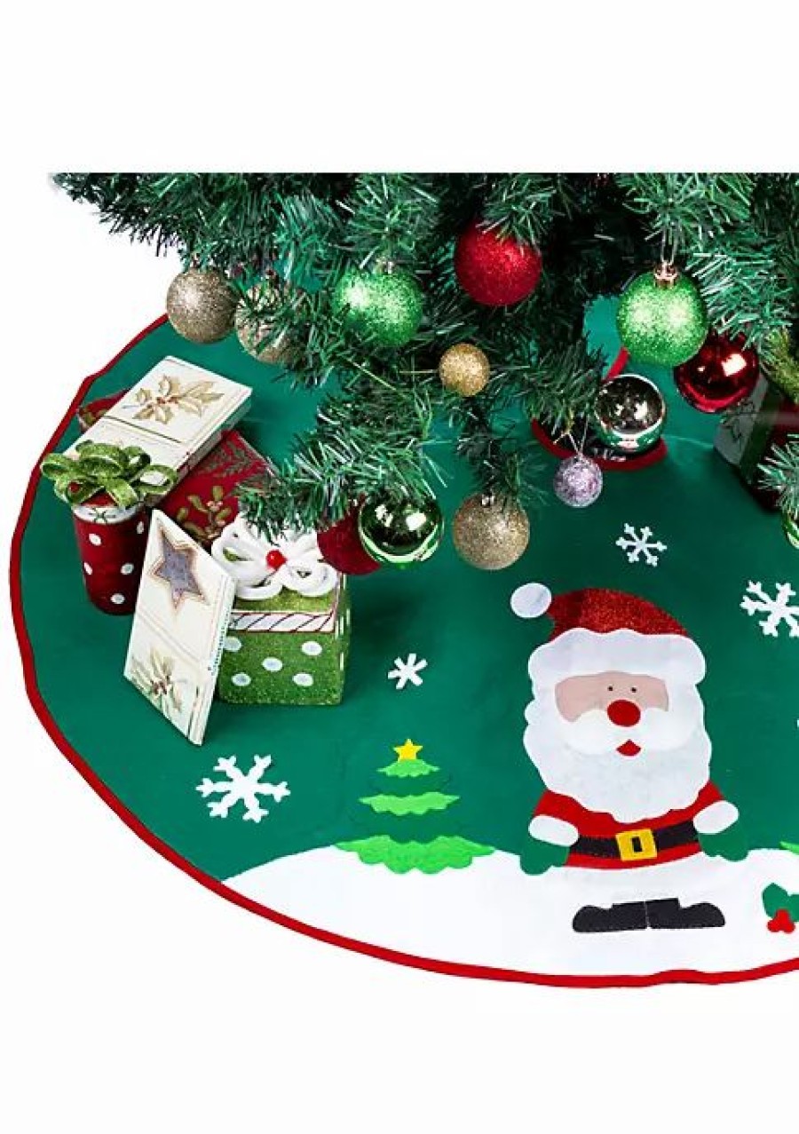 Home * | Wholesale Lexi Home 36 In. Santa Claus Christmas Tree Skirt Green