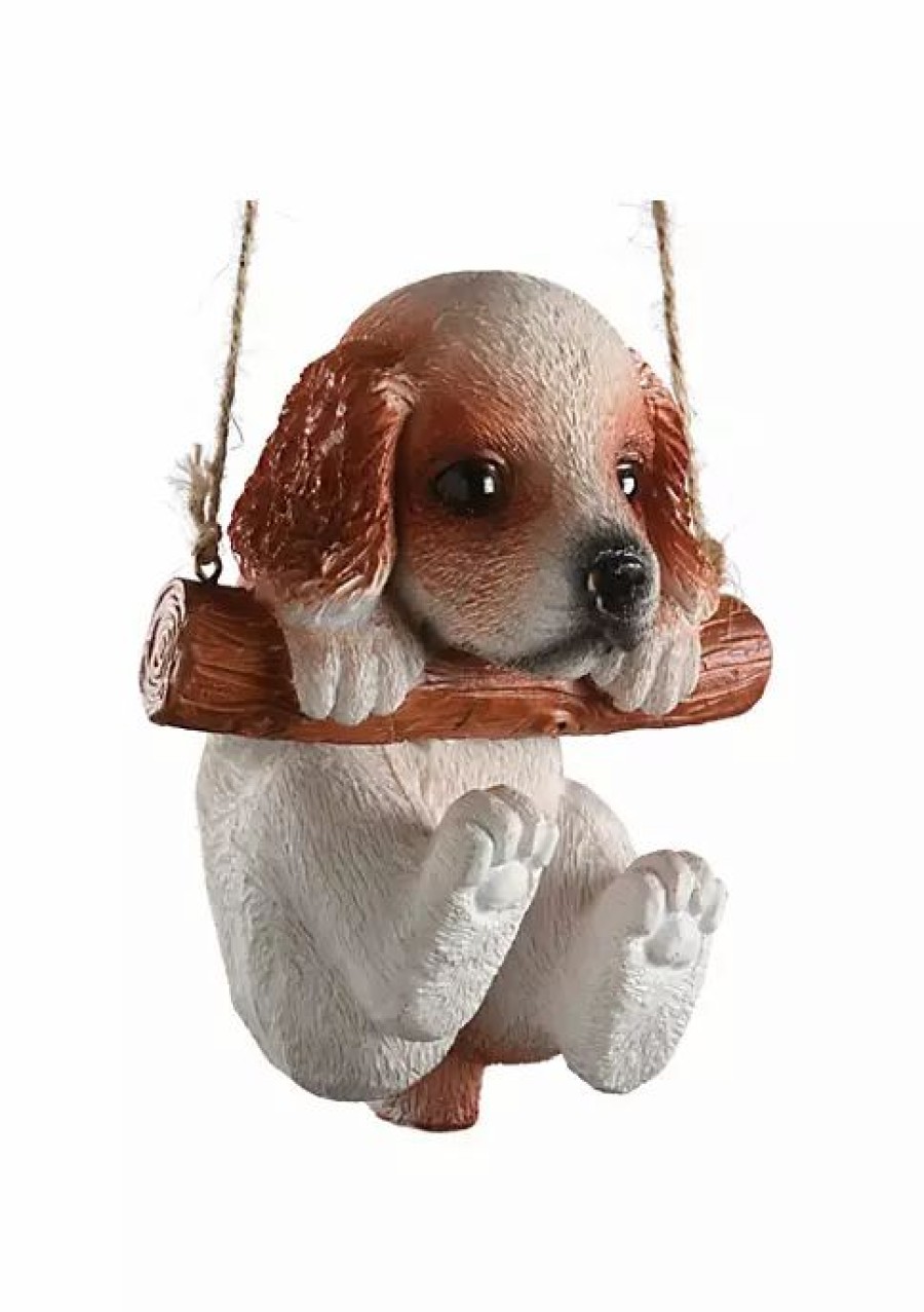 Home * | Buy National Tree 5 And White Swinging Spaniel Puppy Decor Brown