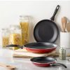 Home * | Budget Lexi Home Aluminum 3-Piece Non-Stick Frying Pan Set Red/Black