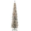 Trees * | Hot Sale National Tree 7 Pre-Lit Pencil Tinsel Artificial Christmas Tree Clear Lights Silver