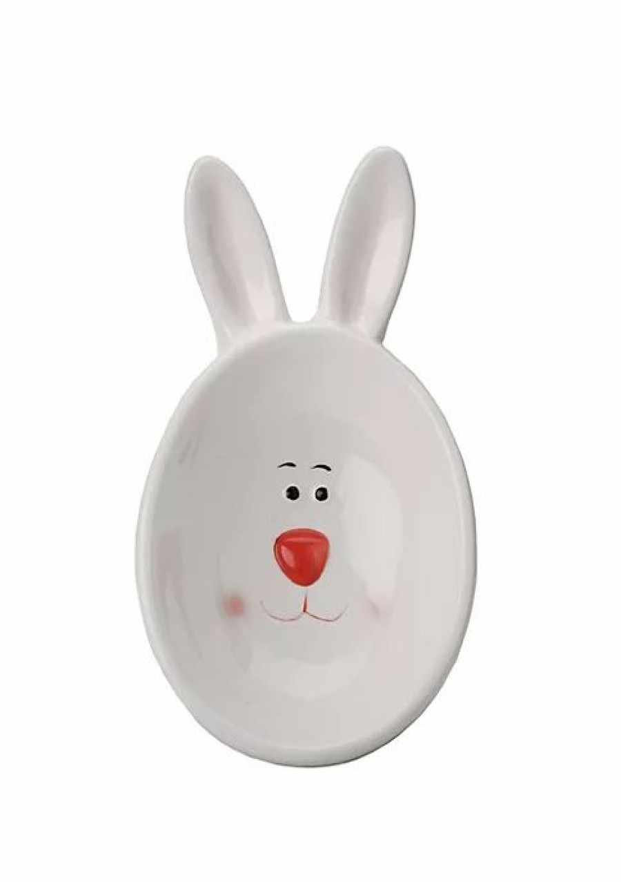 Home * | Discount National Tree 2-Piece And Pink Easter Bunny Candy Dishes 7.25 (Pack Of 2) White