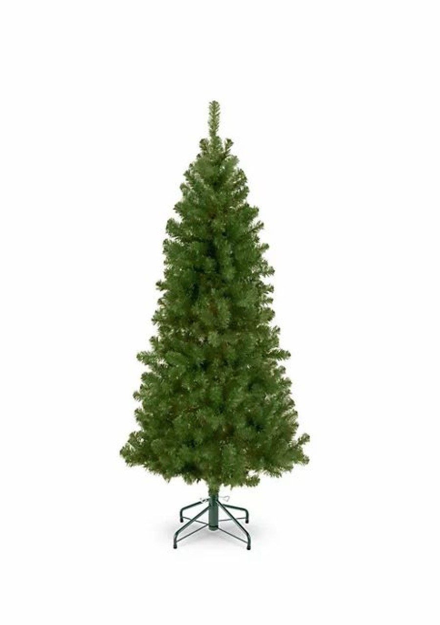 Home * | Promo National Tree 7.5 Slim Canadian Grande Fir Artificial Christmas Tree Unlit Green