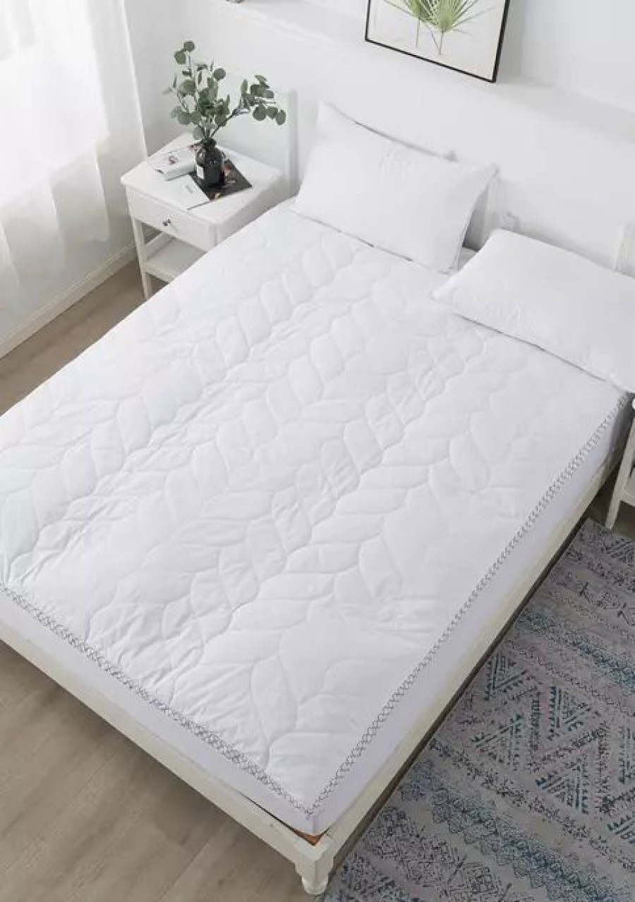 Bed & Bath * | Promo Waverly Cotton Quilted Dual Chamber 1.5 In. Feather Topper White