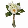 Home * | Wholesale National Tree 13 And Green Peony Rose Bundle Artificial Flower Bouquet White