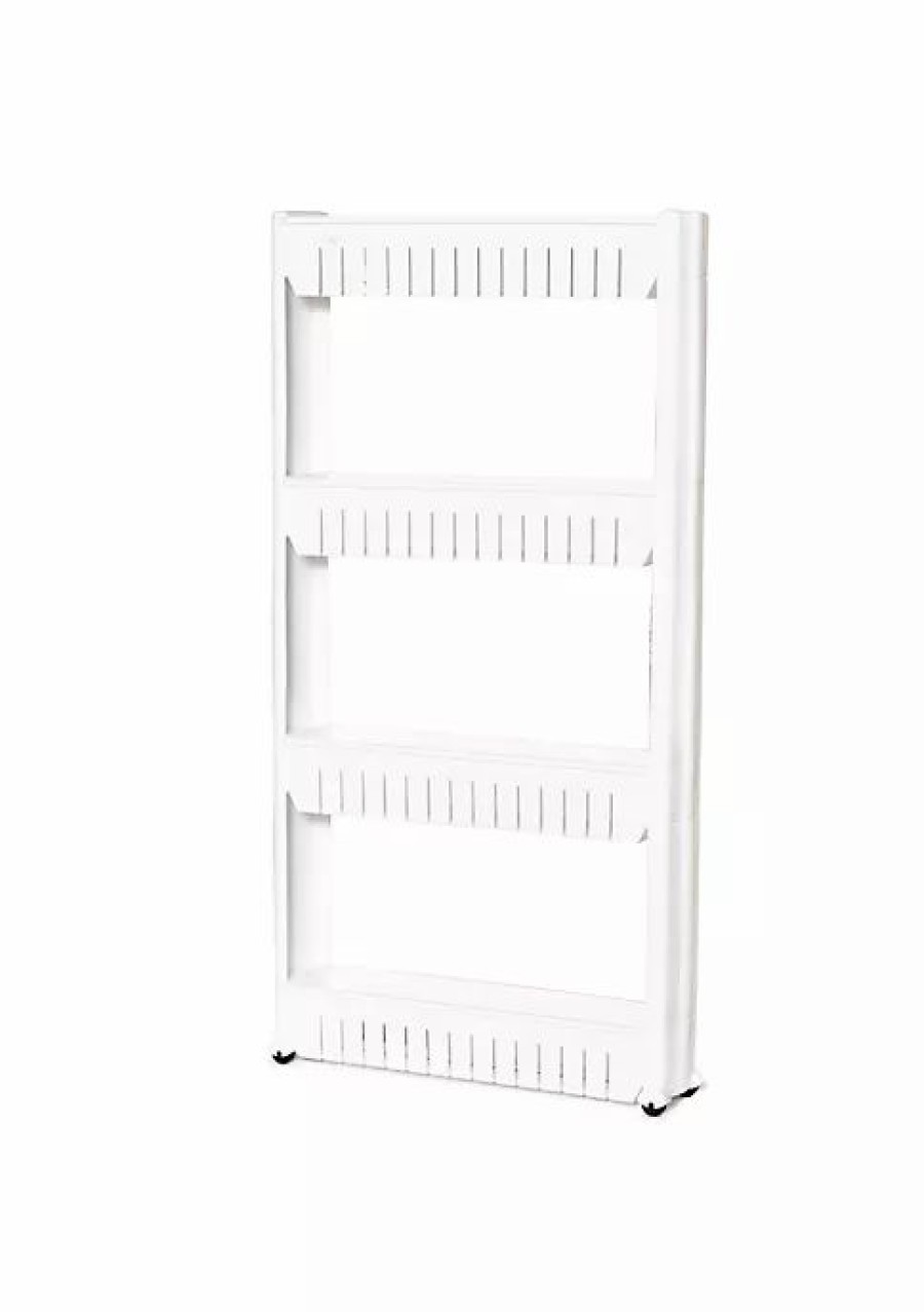 Home * | Outlet Lexi Home 4 Tier Slide Out Pantry Organizer With Wheels White