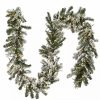 Home * | Cheap National Tree 9 X 12 Pre-Lit Battery Operated Snowy Sheffield Spruce Artificial Christmas Garland Multi-Color Led Lights Green