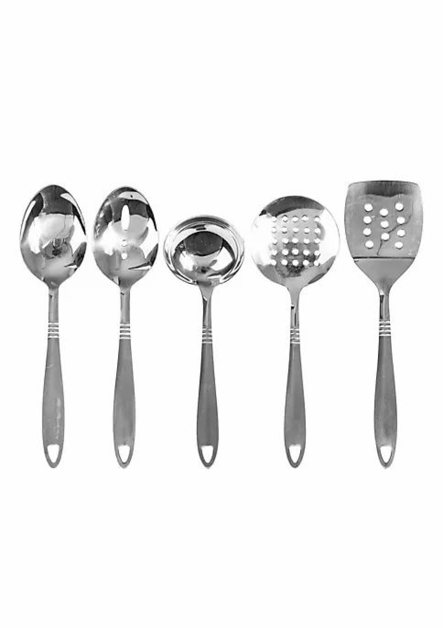 Home * | Cheap Lexi Home Premium Stainless Steel 9 Inch Mini Kitchen Utensils Set Of 5 Silver