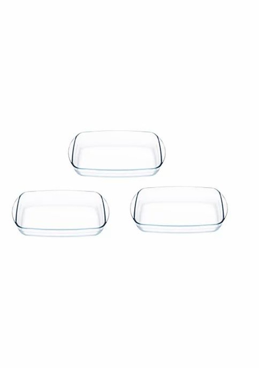 Home * | Top 10 Lexi Home Oven Safe Borosilicate Glass Baking Dish 1.7 Qt. Baking Dish Set Of 3 Clear