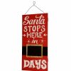 Home * | Top 10 National Tree And White Santa Countdown Rectangular Wall Art Decor 22 X 11.25 Red